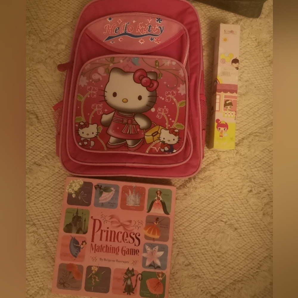 Gift Bundle New. Hello Kitty Pink Backpack, Doll Umbrella, And Princess Game 😍